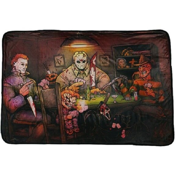 New Slashers Jason Michael Fleece Gift Throw Blanket Chucky Freddy Horror Movies - Picture 1 of 2